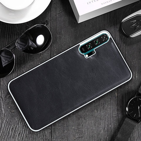 Custodia Lusso Pelle Cover R06 per Huawei Honor 20 Pro Nero