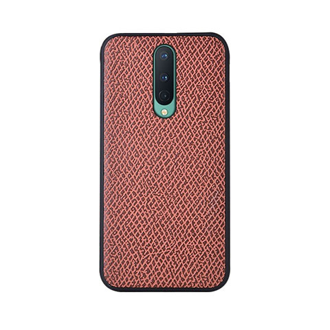 Custodia Lusso Pelle Cover R07 per OnePlus 8 Marrone