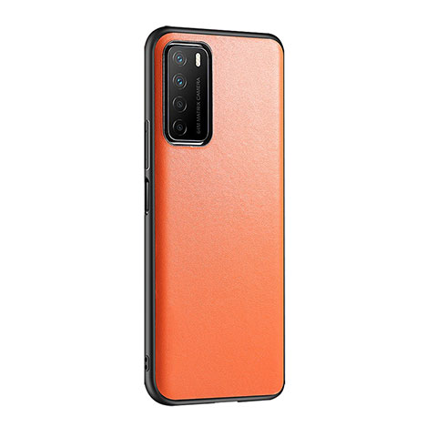 Custodia Lusso Pelle Cover S01 per Huawei Honor Play4 5G Arancione