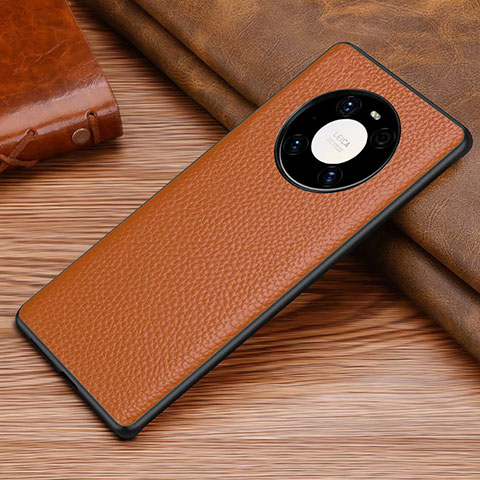 Custodia Lusso Pelle Cover S01 per Huawei Mate 40 Pro Marrone