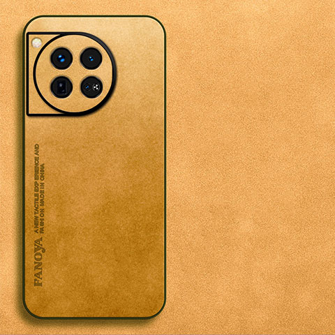 Custodia Lusso Pelle Cover S01 per OnePlus 12 5G Arancione