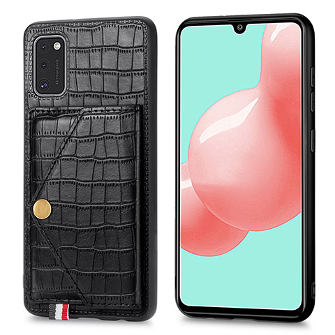 Custodia Lusso Pelle Cover S01D per Samsung Galaxy A41 Nero