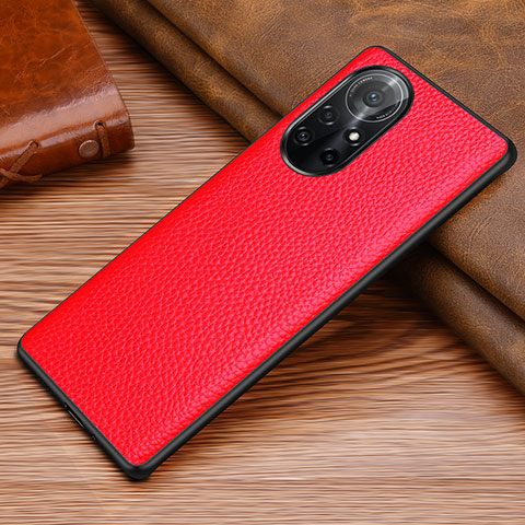 Custodia Lusso Pelle Cover S02 per Huawei Nova 8 Pro 5G Rosso