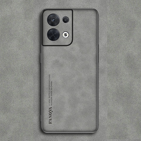 Custodia Lusso Pelle Cover S02 per Oppo Reno8 Pro 5G Grigio