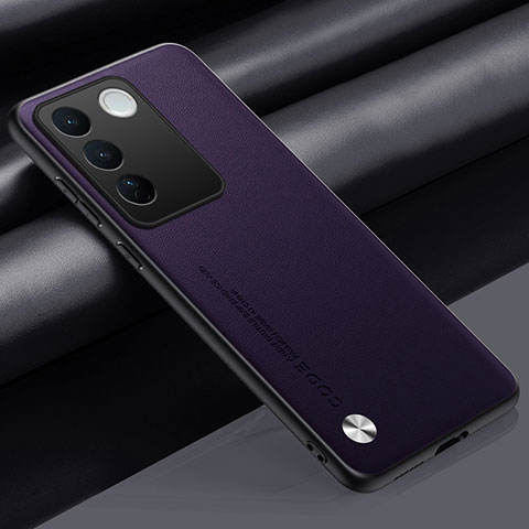 Custodia Lusso Pelle Cover S02 per Vivo V27 Pro 5G Viola