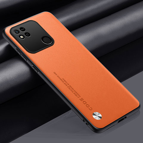 Custodia Lusso Pelle Cover S02 per Xiaomi Redmi 9 India Arancione