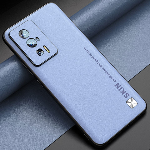 Custodia Lusso Pelle Cover S03 per Xiaomi Poco F5 Pro 5G Azzurro