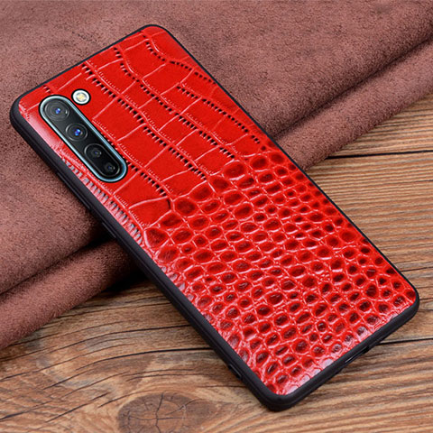 Custodia Lusso Pelle Cover S04 per Oppo F15 Rosso