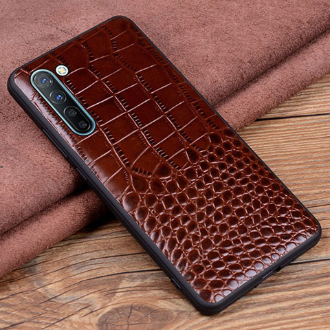 Custodia Lusso Pelle Cover S04 per Oppo Find X2 Lite Marrone