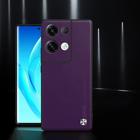 Custodia Lusso Pelle Cover S04 per Oppo Reno8 Pro 5G Viola