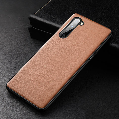 Custodia Lusso Pelle Cover S05 per Oppo K7 5G Marrone