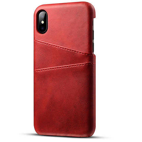 Custodia Lusso Pelle Cover S06 per Apple iPhone Xs Rosso