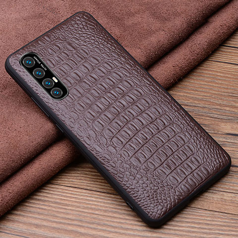 Custodia Lusso Pelle Cover S06 per Oppo Find X2 Neo Marrone