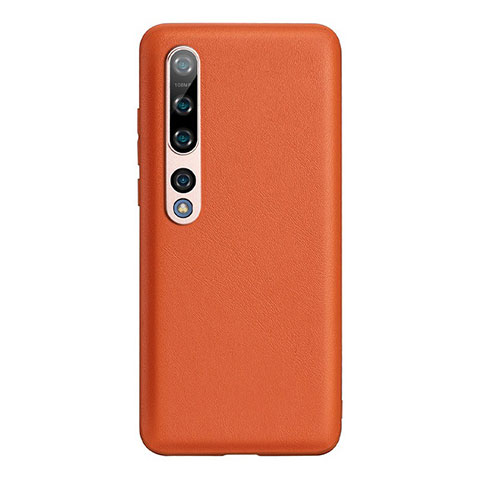 Custodia Lusso Pelle Cover S06 per Xiaomi Mi 10 Arancione