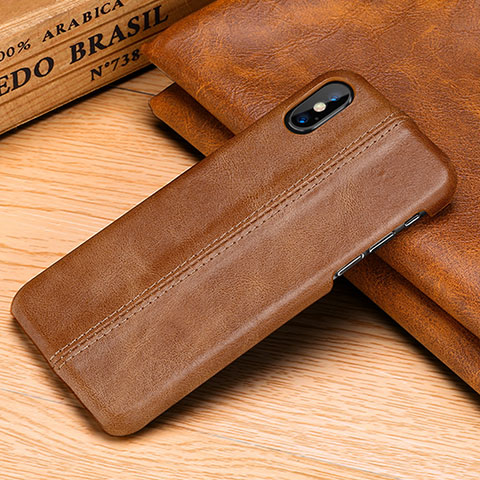 Custodia Lusso Pelle Cover S11 per Apple iPhone Xs Arancione