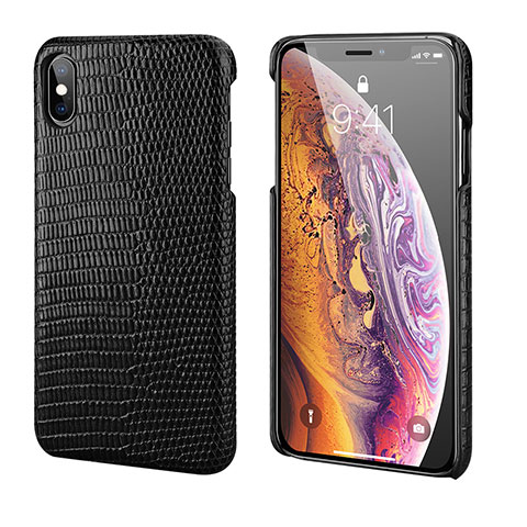 Custodia Lusso Pelle Cover S12 per Apple iPhone X Nero