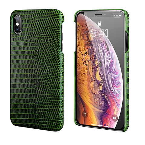 Custodia Lusso Pelle Cover S12 per Apple iPhone Xs Verde