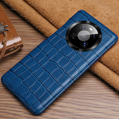 Custodia Lusso Pelle Cover ST3 per Huawei Mate 40 Blu
