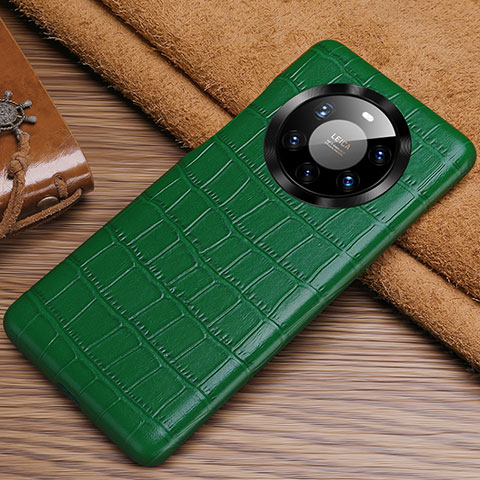Custodia Lusso Pelle Cover ST3 per Huawei Mate 40 Pro+ Plus Verde