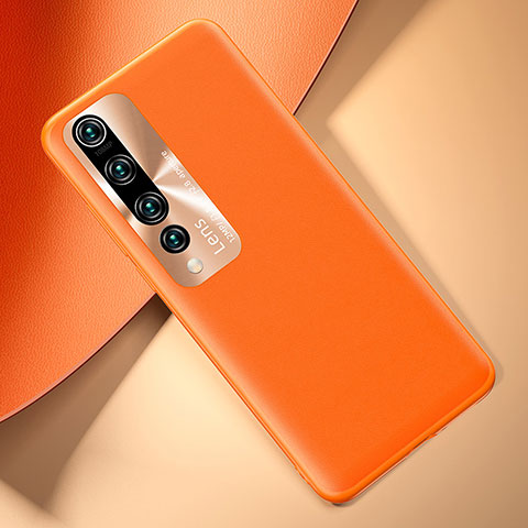 Custodia Lusso Pelle Cover T01 per Xiaomi Mi 10 Pro Arancione