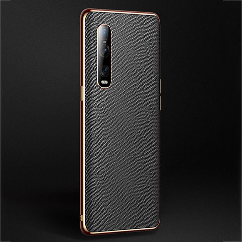 Custodia Lusso Pelle Cover U02 per Oppo Find X2 Pro Nero