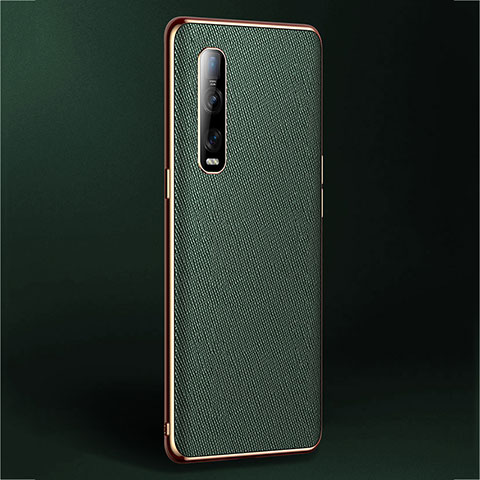 Custodia Lusso Pelle Cover U02 per Oppo Find X2 Pro Verde