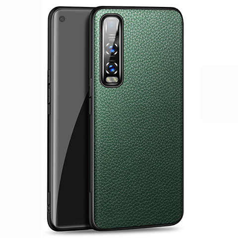 Custodia Lusso Pelle Cover U03 per Oppo Find X2 Pro Verde