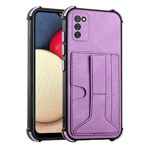 Custodia Lusso Pelle Cover Y01B per Samsung Galaxy A03s Viola