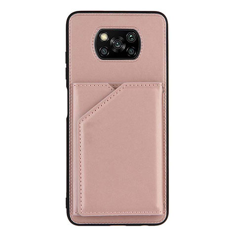 Custodia Lusso Pelle Cover Y01B per Xiaomi Poco X3 NFC Oro Rosa