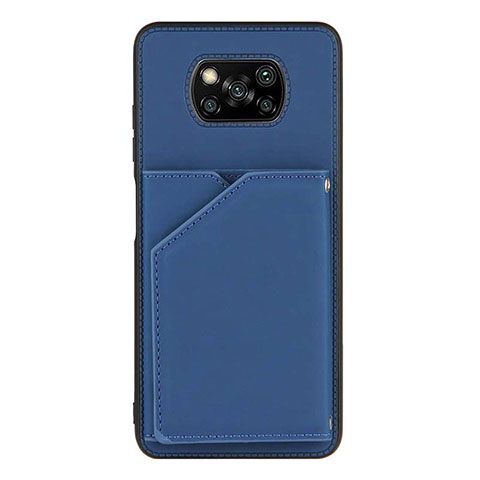 Custodia Lusso Pelle Cover Y01B per Xiaomi Poco X3 Pro Blu