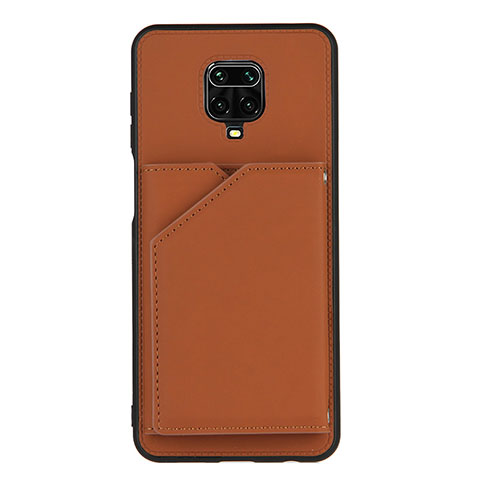 Custodia Lusso Pelle Cover Y01B per Xiaomi Redmi Note 9 Pro Marrone