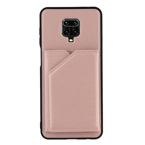 Custodia Lusso Pelle Cover Y01B per Xiaomi Redmi Note 9 Pro Oro Rosa