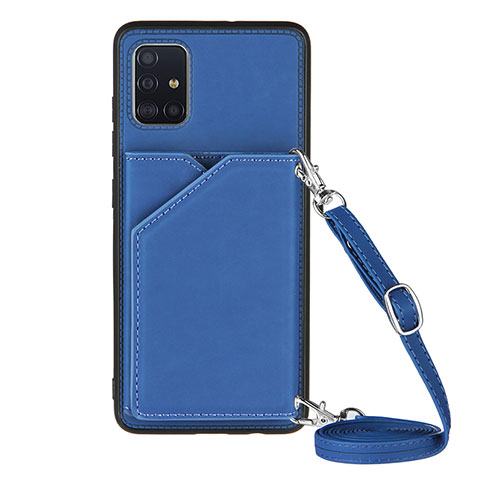 Custodia Lusso Pelle Cover Y02B per Samsung Galaxy A71 5G Blu