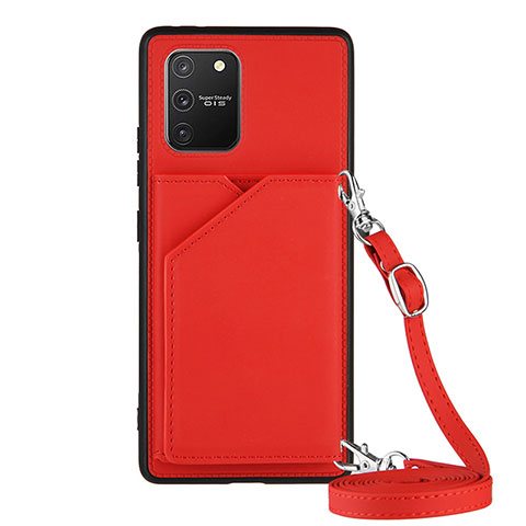 Custodia Lusso Pelle Cover Y02B per Samsung Galaxy A91 Rosso