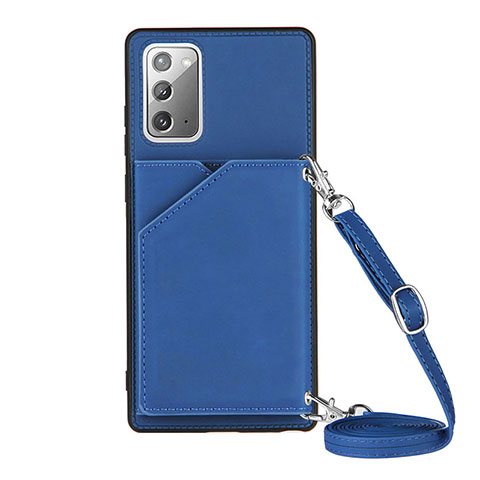 Custodia Lusso Pelle Cover Y02B per Samsung Galaxy Note 20 5G Blu