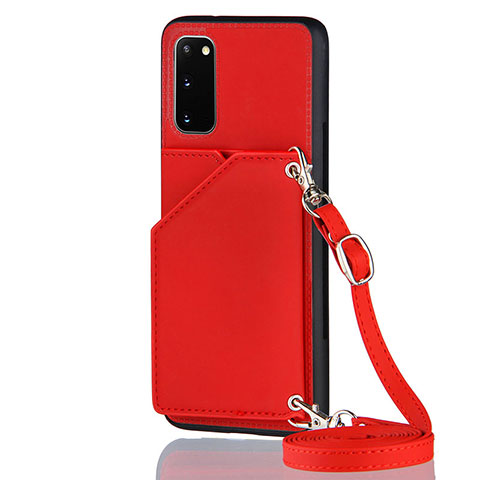 Custodia Lusso Pelle Cover Y02B per Samsung Galaxy S20 5G Rosso