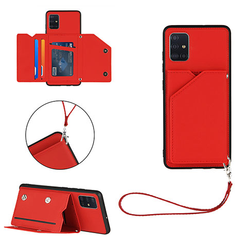 Custodia Lusso Pelle Cover Y03B per Samsung Galaxy A51 4G Rosso