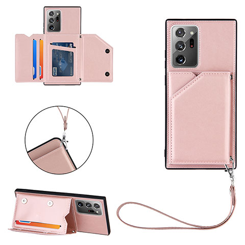 Custodia Lusso Pelle Cover Y03B per Samsung Galaxy Note 20 Ultra 5G Oro Rosa