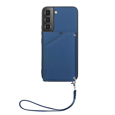Custodia Lusso Pelle Cover Y03B per Samsung Galaxy S21 5G Blu