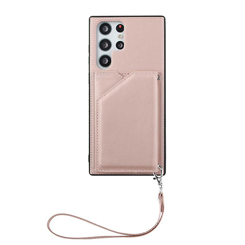 Custodia Lusso Pelle Cover Y03B per Samsung Galaxy S23 Ultra 5G Oro Rosa