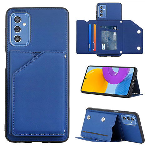 Custodia Lusso Pelle Cover Y04B per Samsung Galaxy M52 5G Blu