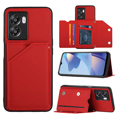 Custodia Lusso Pelle Cover YB2 per OnePlus Nord N300 5G Rosso