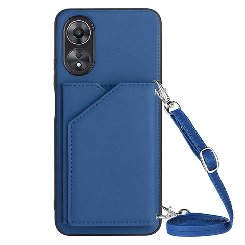 Custodia Lusso Pelle Cover YB3 per Oppo A78 5G Blu