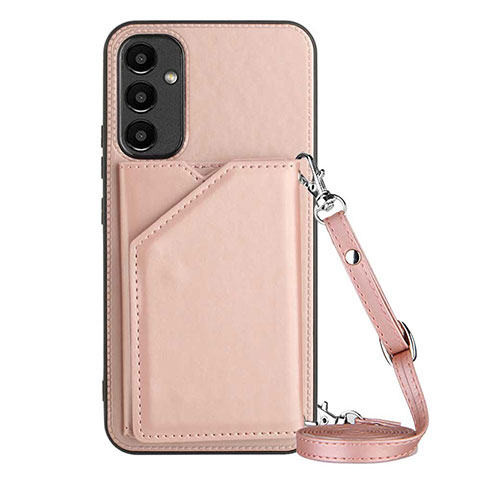 Custodia Lusso Pelle Cover YB3 per Samsung Galaxy A14 5G Oro Rosa