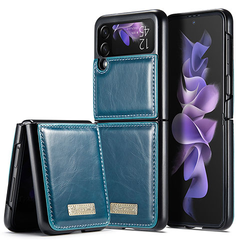 Custodia Lusso Pelle e Plastica Opaca Cover CS1 per Samsung Galaxy Z Flip3 5G Blu