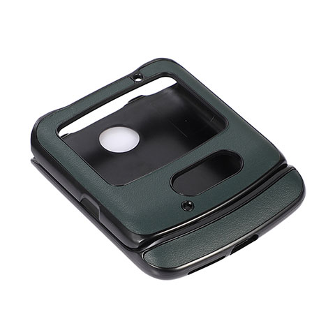 Custodia Lusso Pelle e Plastica Opaca Cover per Motorola Moto RAZR (2022) 5G Verde