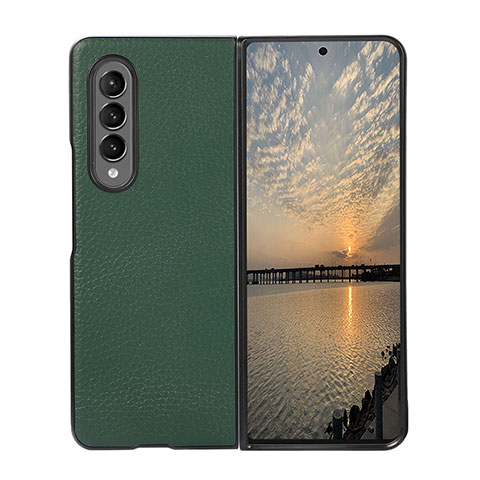 Custodia Lusso Pelle e Plastica Opaca Cover R05 per Samsung Galaxy Z Fold4 5G Verde