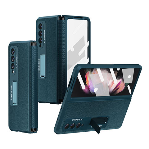 Custodia Lusso Pelle e Plastica Opaca Cover R09 per Samsung Galaxy Z Fold4 5G Verde