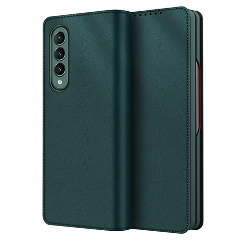 Custodia Lusso Pelle e Plastica Opaca Cover S03 per Samsung Galaxy Z Fold4 5G Verde