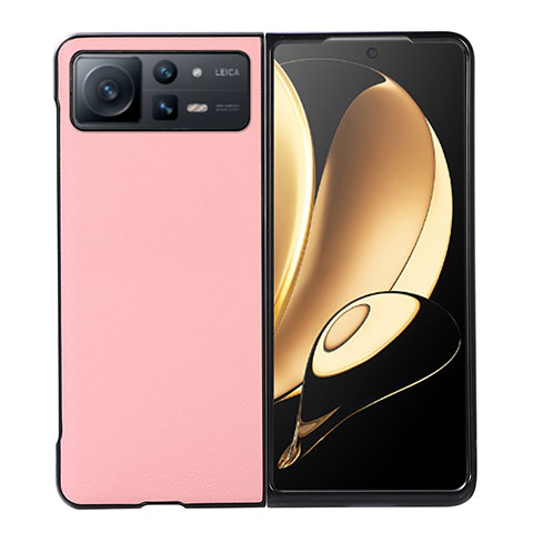 Custodia Lusso Pelle e Plastica Opaca Cover S03 per Xiaomi Mix Fold 2 5G Oro Rosa